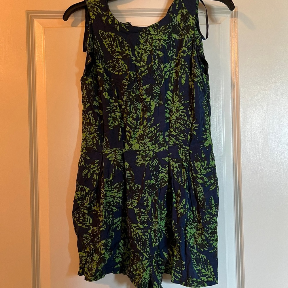 ASOS GREEN BOTANICAL PRINT ROMPER